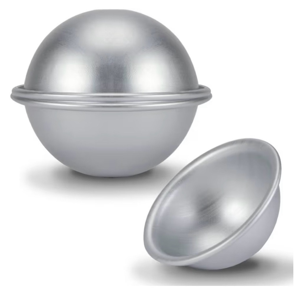 6 PCS Metal Bath Bomb Molds – DIY Crafting Set (3 Sizes) Soap & Bath Bomb Tools